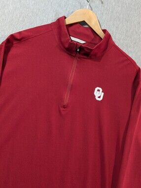 Cutter & Buck OU 1/4 Golf Pullover Men's XLT Red White Logo